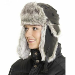 Leren bond muts zwart