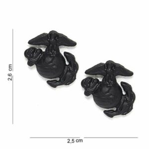 Set metalen USMC emblemen zwart